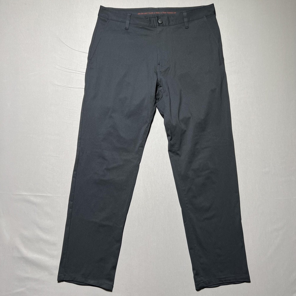 Rhone Pants Mens 32 Black Commuter Slim Stretch Travel Performance Zip Pocket‎